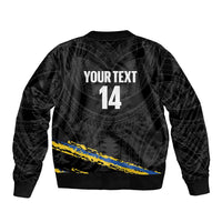 Kings Solomon Islands Football Custom Sleeve Zip Bomber Jacket Come On Solomons Polynesian Grunge Style