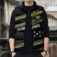 Kings Solomon Islands Football Custom Sleeveless Puffer Jacket Come On Solomons Polynesian Grunge Style