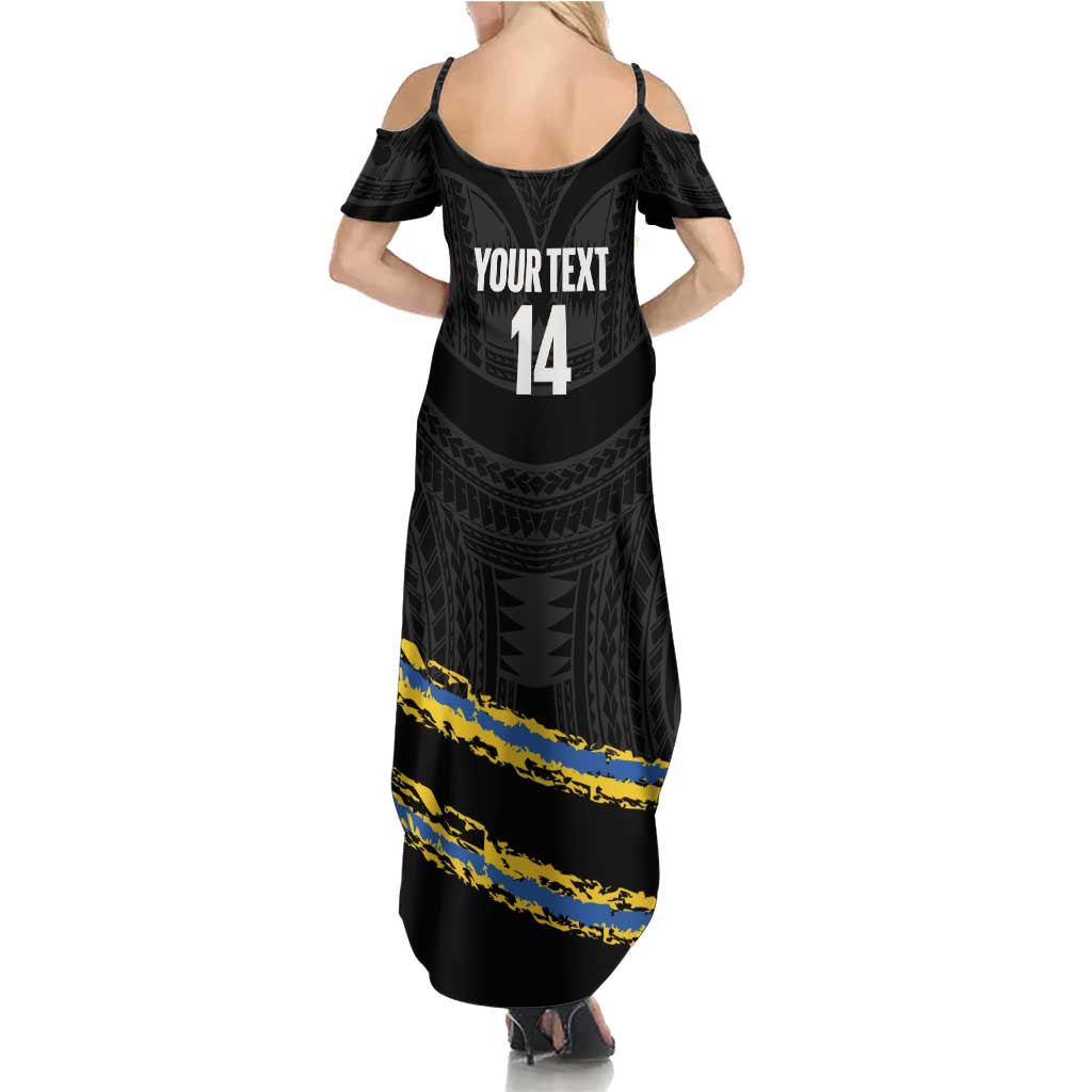 Kings Solomon Islands Football Custom Summer Maxi Dress Come On Solomons Polynesian Grunge Style LT14 - Polynesian Pride