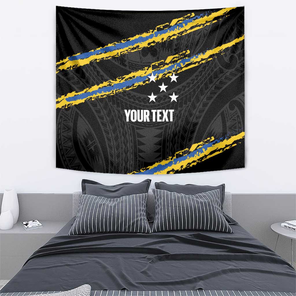 Kings Solomon Islands Football Custom Tapestry Come On Solomons Polynesian Grunge Style LT14 - Polynesian Pride