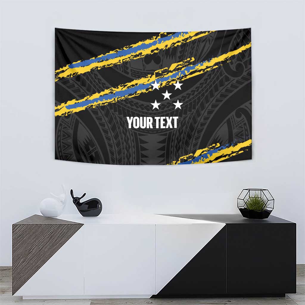 Kings Solomon Islands Football Custom Tapestry Come On Solomons Polynesian Grunge Style LT14 - Polynesian Pride