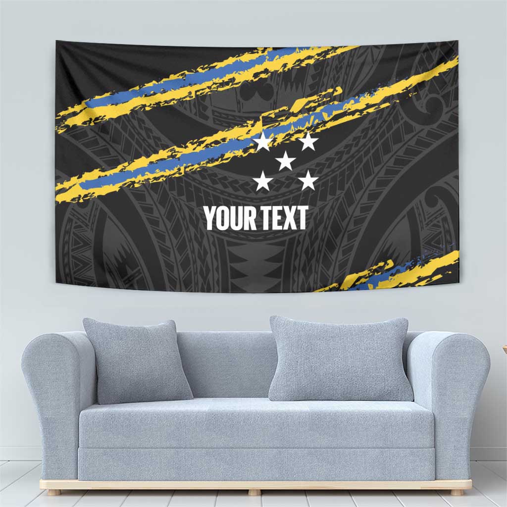 Kings Solomon Islands Football Custom Tapestry Come On Solomons Polynesian Grunge Style LT14 - Polynesian Pride
