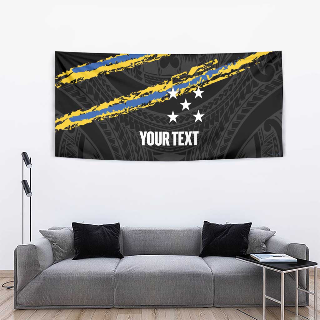 Kings Solomon Islands Football Custom Tapestry Come On Solomons Polynesian Grunge Style LT14 - Polynesian Pride