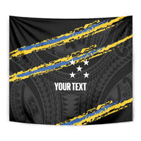 Kings Solomon Islands Football Custom Tapestry Come On Solomons Polynesian Grunge Style LT14 - Polynesian Pride