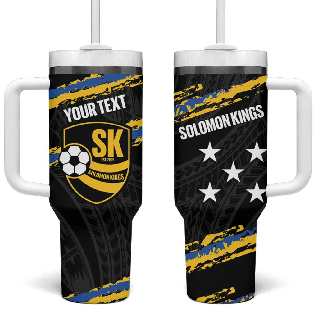 Kings Solomon Islands Football Custom Tumbler With Handle Come On Solomons Polynesian Grunge Style