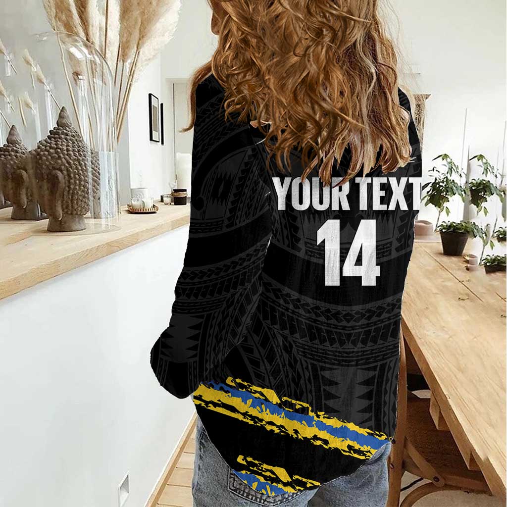 Kings Solomon Islands Football Custom Women Casual Shirt Come On Solomons Polynesian Grunge Style