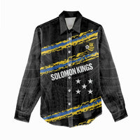 Kings Solomon Islands Football Custom Women Casual Shirt Come On Solomons Polynesian Grunge Style