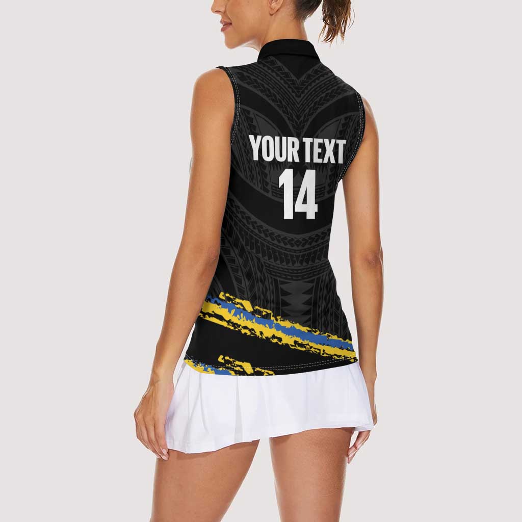 Kings Solomon Islands Football Custom Women Sleeveless Polo Shirt Come On Solomons Polynesian Grunge Style