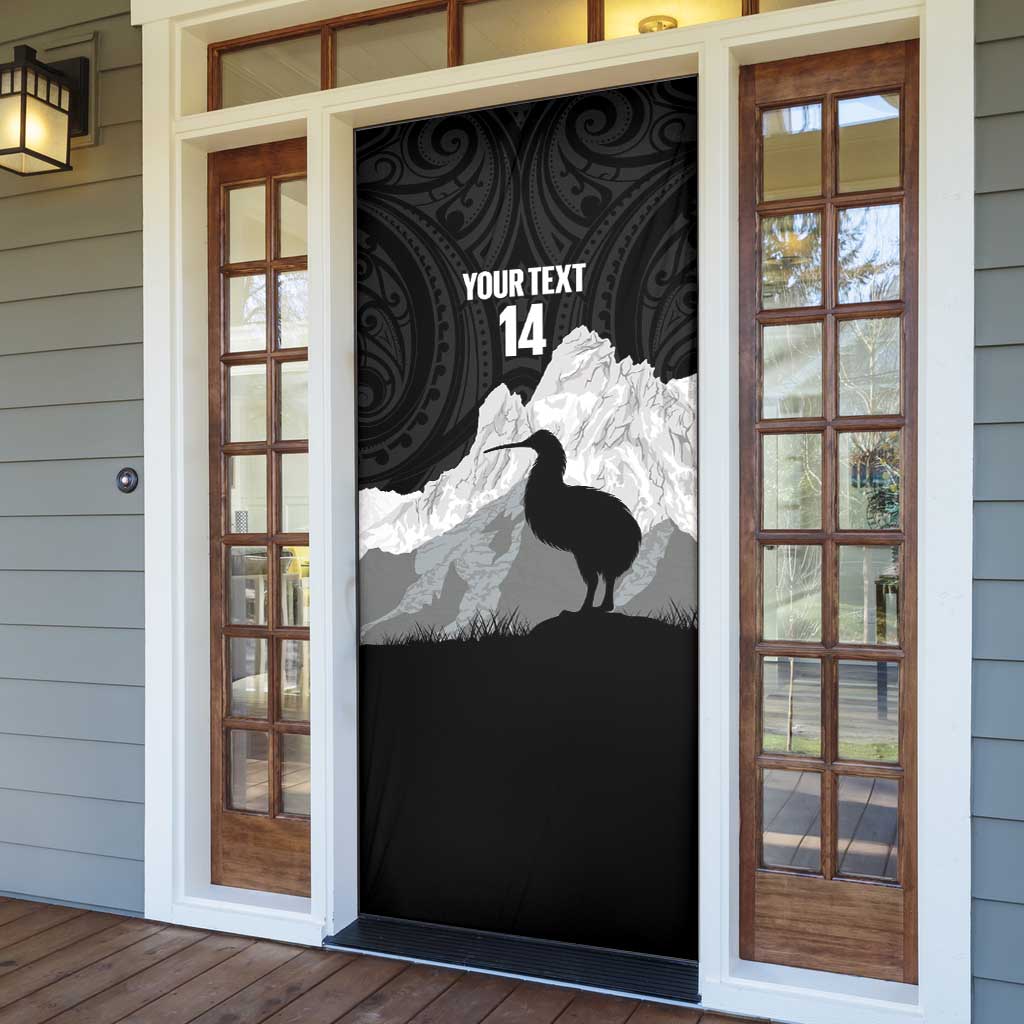New Zealand South Island Football Custom Door Cover Aoraki Mount Cook With Kiwi Maori Pattern