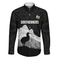New Zealand South Island Football Custom Family Matching Long Sleeve Bodycon Dress and Hawaiian Shirt Aoraki Mount Cook With Kiwi Maori Pattern