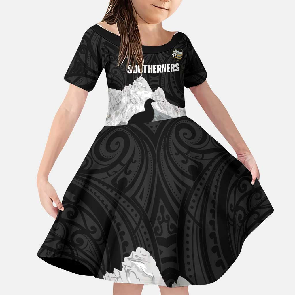 New Zealand South Island Football Custom Family Matching Mermaid Dress and Hawaiian Shirt Aoraki Mount Cook With Kiwi Maori Pattern