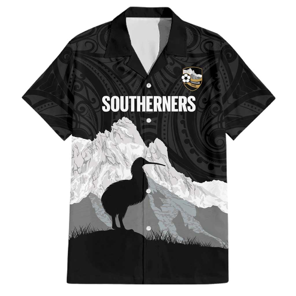 New Zealand South Island Football Custom Family Matching Mermaid Dress and Hawaiian Shirt Aoraki Mount Cook With Kiwi Maori Pattern