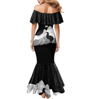 New Zealand South Island Football Custom Family Matching Mermaid Dress and Hawaiian Shirt Aoraki Mount Cook With Kiwi Maori Pattern