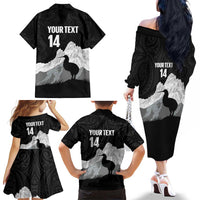 New Zealand South Island Football Custom Family Matching Off The Shoulder Long Sleeve Dress and Hawaiian Shirt Aoraki Mount Cook With Kiwi Maori Pattern