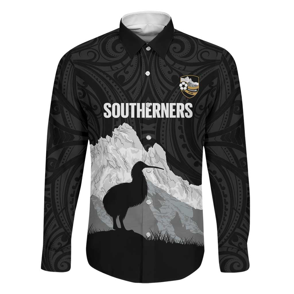 New Zealand South Island Football Custom Family Matching Tank Maxi Dress and Hawaiian Shirt Aoraki Mount Cook With Kiwi Maori Pattern