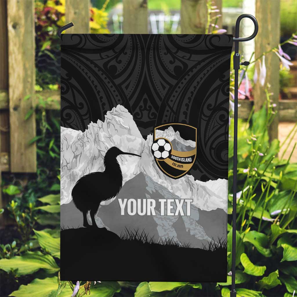 New Zealand South Island Football Custom Garden Flag Aoraki Mount Cook With Kiwi Maori Pattern