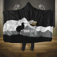 New Zealand South Island Football Custom Hooded Blanket Aoraki Mount Cook With Kiwi Maori Pattern