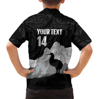 New Zealand South Island Football Custom Kid Hawaiian Shirt Aoraki Mount Cook With Kiwi Maori Pattern