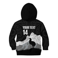 New Zealand South Island Football Custom Kid Hoodie Aoraki Mount Cook With Kiwi Maori Pattern LT14 - Polynesian Pride