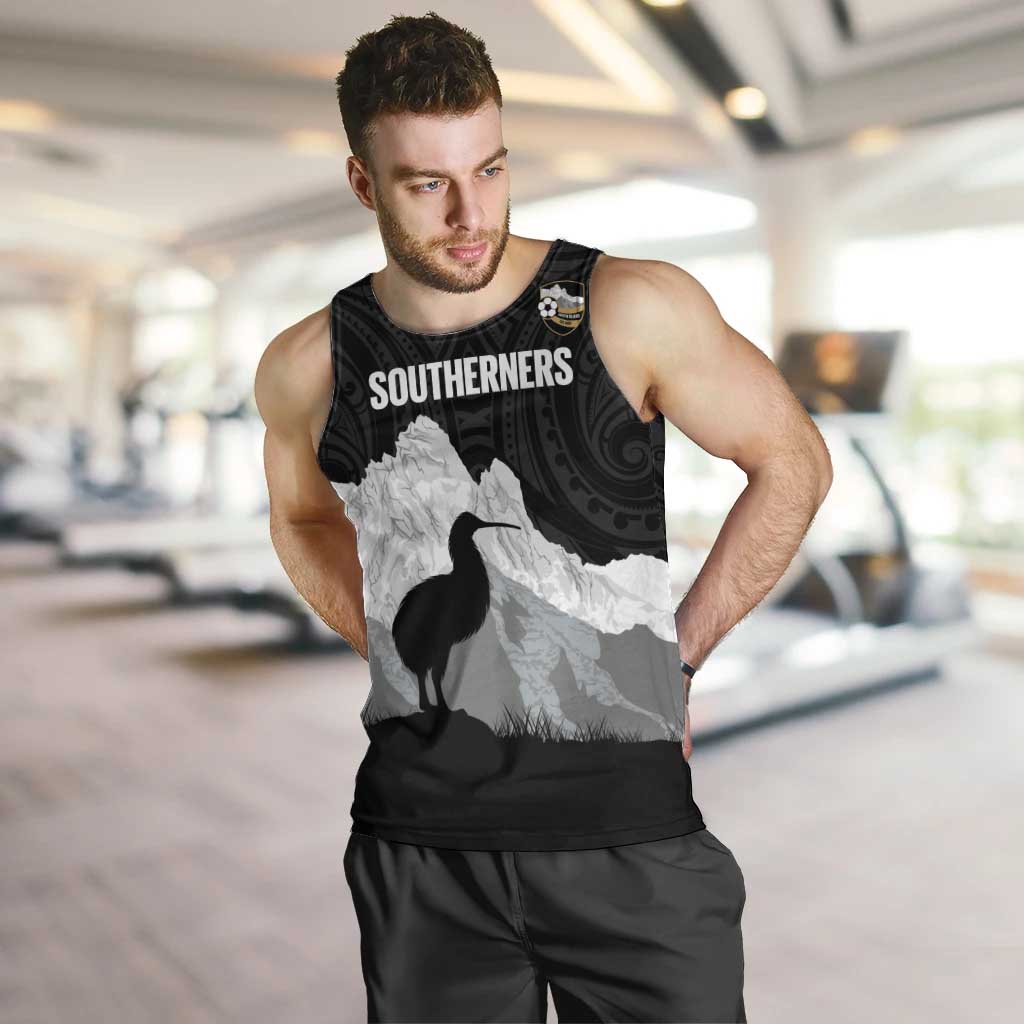 New Zealand South Island Football Custom Men Tank Top Aoraki Mount Cook With Kiwi Maori Pattern
