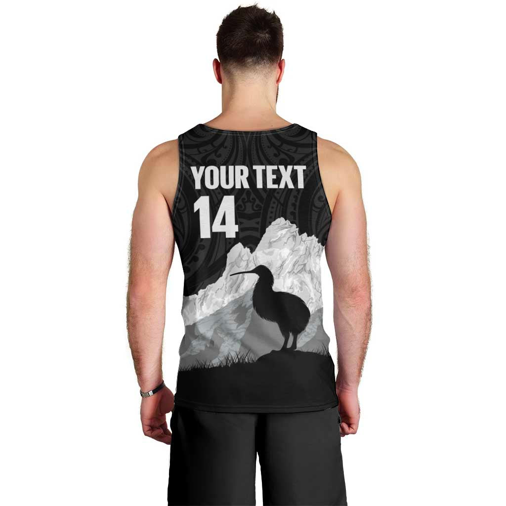 New Zealand South Island Football Custom Men Tank Top Aoraki Mount Cook With Kiwi Maori Pattern