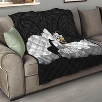 New Zealand South Island Football Custom Quilt Aoraki Mount Cook With Kiwi Maori Pattern
