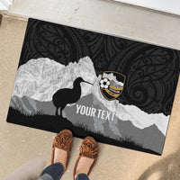New Zealand South Island Football Custom Rubber Doormat Aoraki Mount Cook With Kiwi Maori Pattern