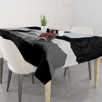 New Zealand South Island Football Custom Tablecloth Aoraki Mount Cook With Kiwi Maori Pattern