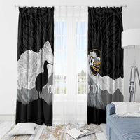 New Zealand South Island Football Custom Window Curtain Aoraki Mount Cook With Kiwi Maori Pattern