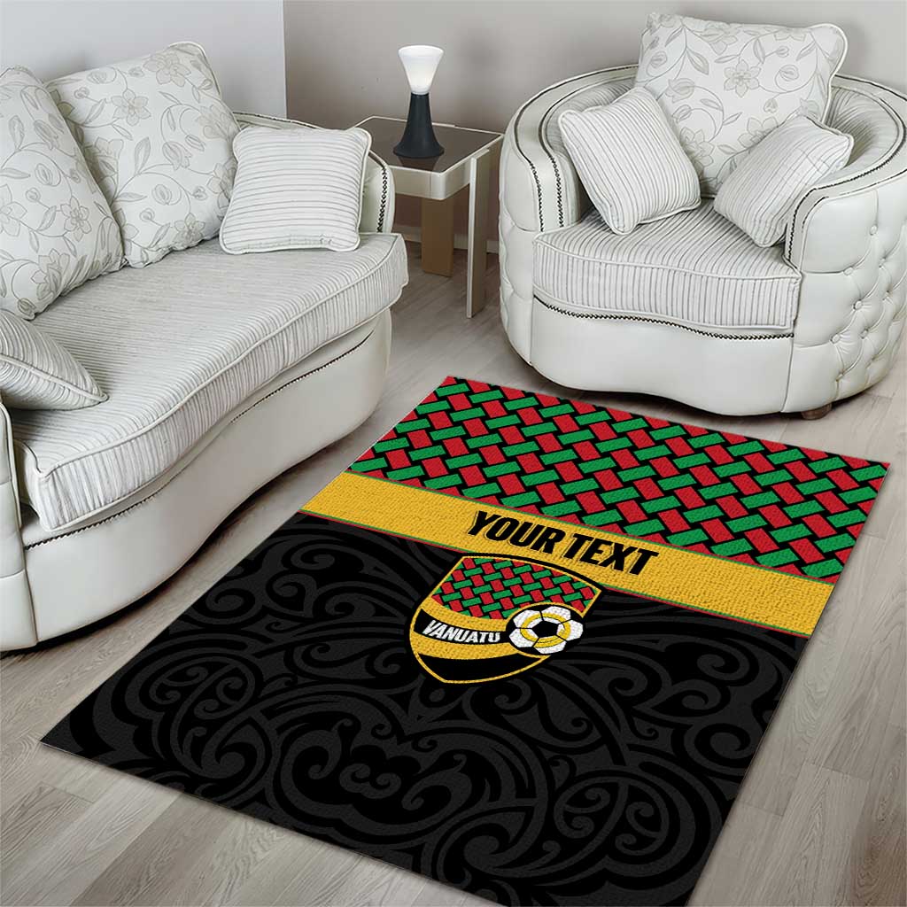 Vanuatu Football Custom Area Rug Go Chiefs Basket-weave Pattern