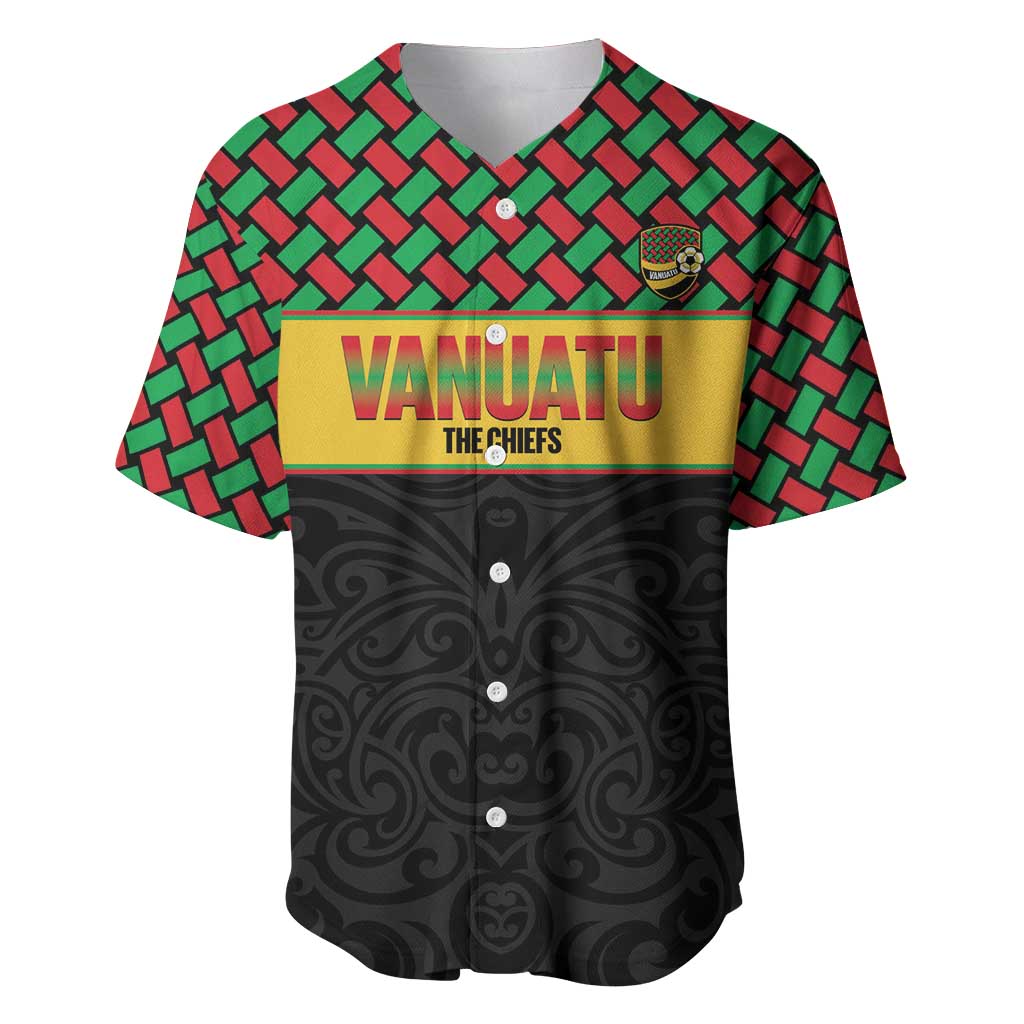 Vanuatu Football Custom Baseball Jersey Go Chiefs Basket-weave Pattern