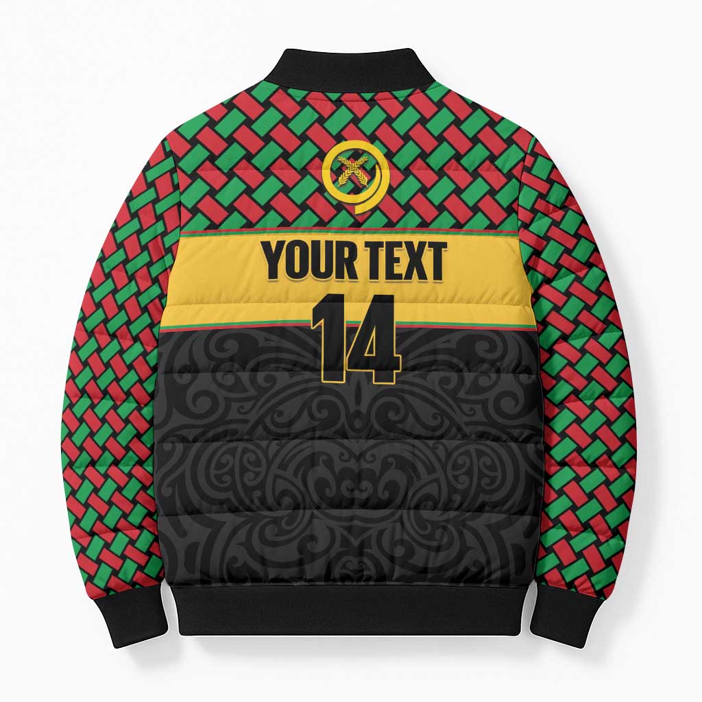 Vanuatu Football Custom Bomber Puffer Jacket Go Chiefs Basket-weave Pattern