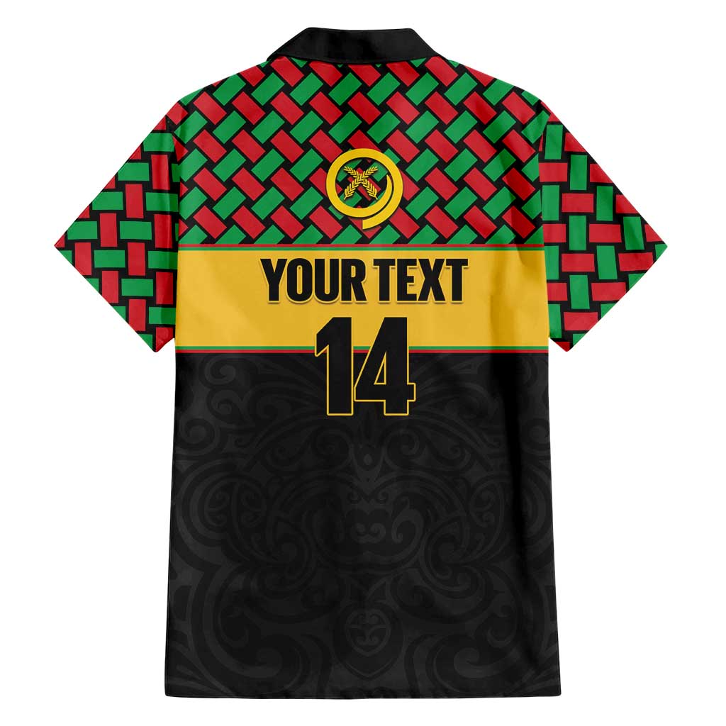 Vanuatu Football Custom Family Matching Mermaid Dress and Hawaiian Shirt Go Chiefs Basket-weave Pattern