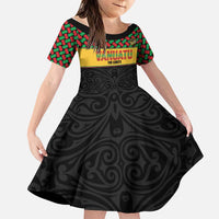 Vanuatu Football Custom Family Matching Off Shoulder Maxi Dress and Hawaiian Shirt Go Chiefs Basket-weave Pattern