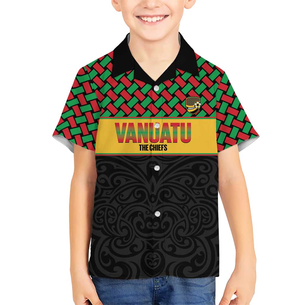 Vanuatu Football Custom Family Matching Off Shoulder Maxi Dress and Hawaiian Shirt Go Chiefs Basket-weave Pattern