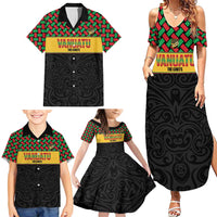 Vanuatu Football Custom Family Matching Summer Maxi Dress and Hawaiian Shirt Go Chiefs Basket-weave Pattern