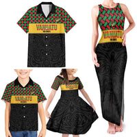 Vanuatu Football Custom Family Matching Tank Maxi Dress and Hawaiian Shirt Go Chiefs Basket-weave Pattern