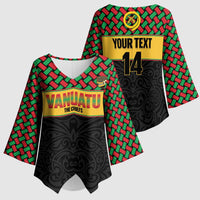 Vanuatu Football Custom Kimono Sleeve Blouse Go Chiefs Basket-weave Pattern