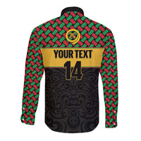 Vanuatu Football Custom Long Sleeve Button Shirt Go Chiefs Basket-weave Pattern