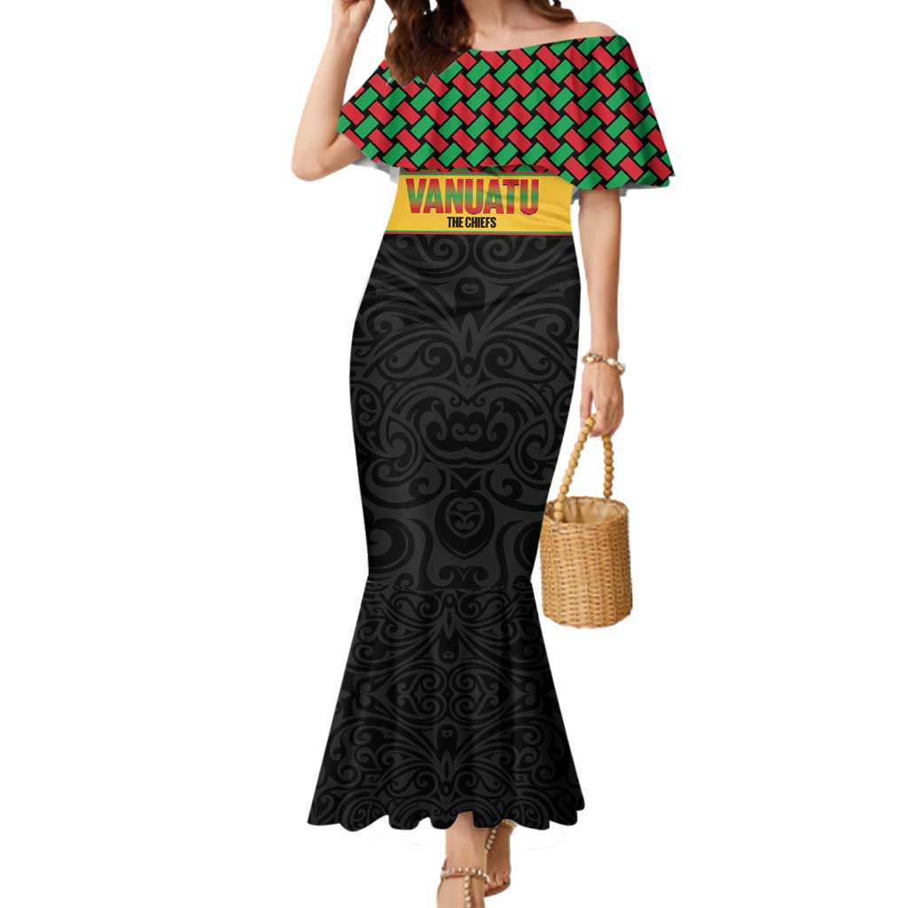 Vanuatu Football Custom Mermaid Dress Go Chiefs Basket-weave Pattern