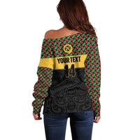 Vanuatu Football Custom Off Shoulder Sweater Go Chiefs Basket-weave Pattern