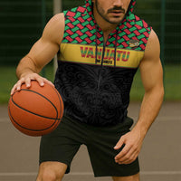 Vanuatu Football Custom Sleeveless Zip Hoodie Go Chiefs Basket-weave Pattern LT14 - Polynesian Pride