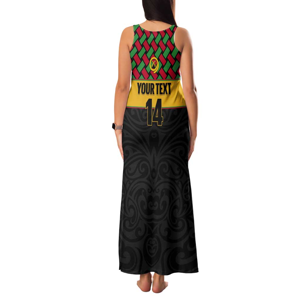 Vanuatu Football Custom Tank Maxi Dress Go Chiefs Basket-weave Pattern