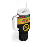 Vanuatu Football Custom Tumbler With Handle Go Chiefs Basket-weave Pattern