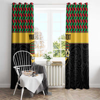 Vanuatu Football Custom Window Curtain Go Chiefs Basket-weave Pattern