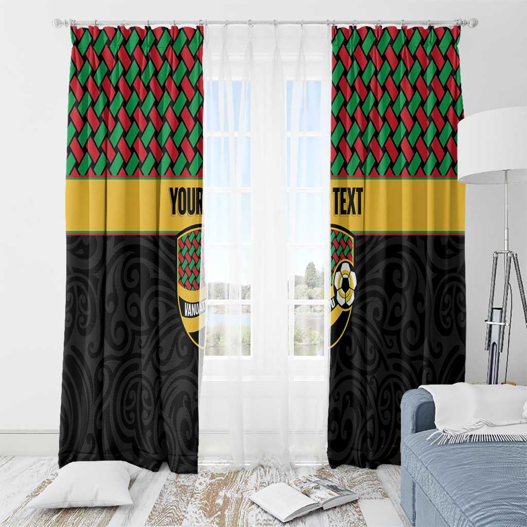 Vanuatu Football Custom Window Curtain Go Chiefs Basket-weave Pattern