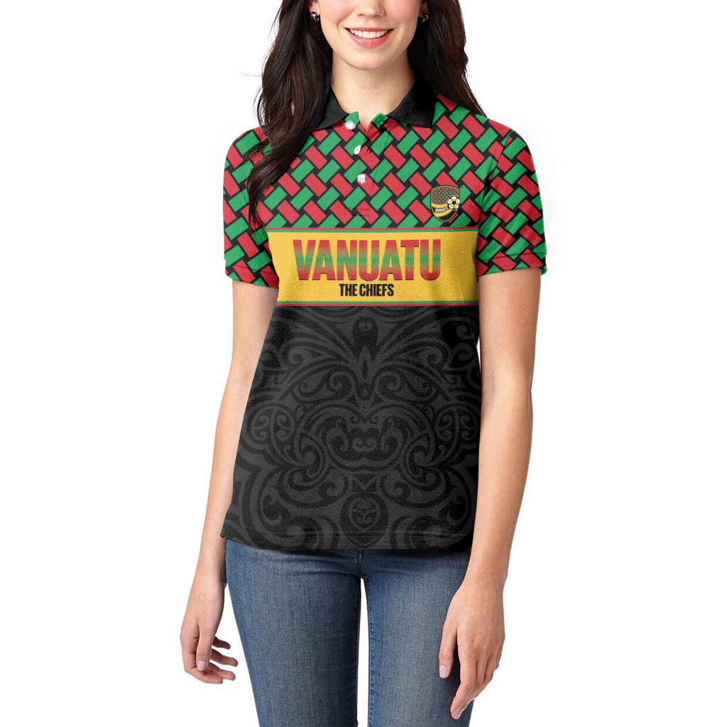 Vanuatu Football Custom Women Polo Shirt Go Chiefs Basket-weave Pattern