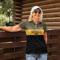 Vanuatu Football Custom Women Polo Shirt Go Chiefs Basket-weave Pattern