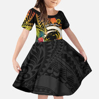 Vanuatu Boar Tusk Yumi Yumi Yumi Family Matching Short Sleeve Bodycon Dress and Hawaiian Shirt Independens Dei Long God Yumi Stanap