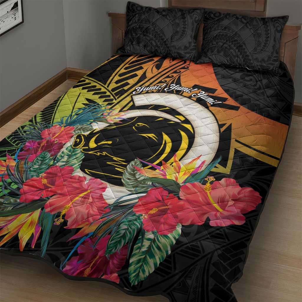 Vanuatu Boar Tusk Yumi Yumi Yumi Quilt Bed Set Independens Dei Long God Yumi Stanap